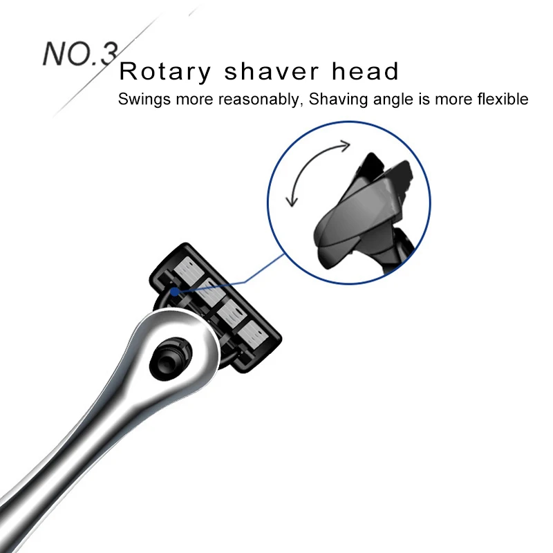 HAWARD Razor System Razor (1 Razor + 16 Cartridges 5-layer blades) Men's Manual Shaver Shaving Razor For Hair Removal