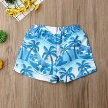 Модные Гавайские шорты для маленьких мальчиков; шорты с эластичным поясом для маленьких мальчиков; летние пляжные шорты; пляжная одежда для маленьких мальчиков