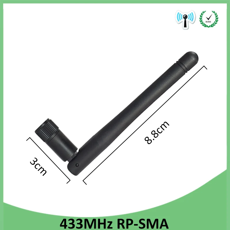 433 МГц Антенна lora Lorawan 3dbi GSM 2 шт. RP SMA разъем резиновая антенна IPX Мужской