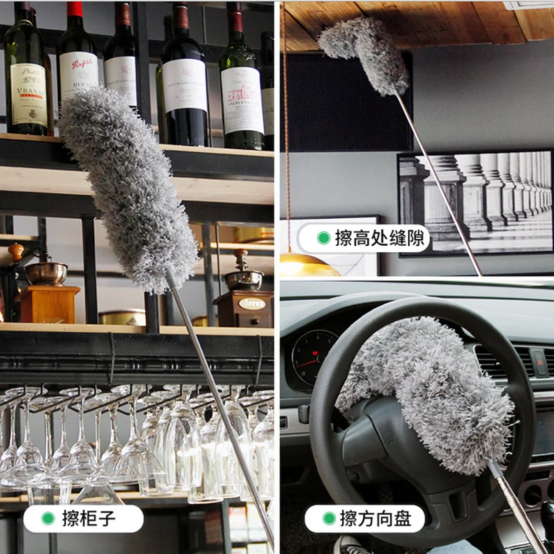 Spazzola per spolverino in microfibra detergente estensibile per la rimozione della polvere delle mani spazzola antipolvere per la casa aria condizionata Feather Car Furnitur Cleaning