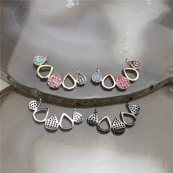 

33*17mm 10pcs/lot colorful charm connector, unique handmade cz charm accessories, cz charm connector