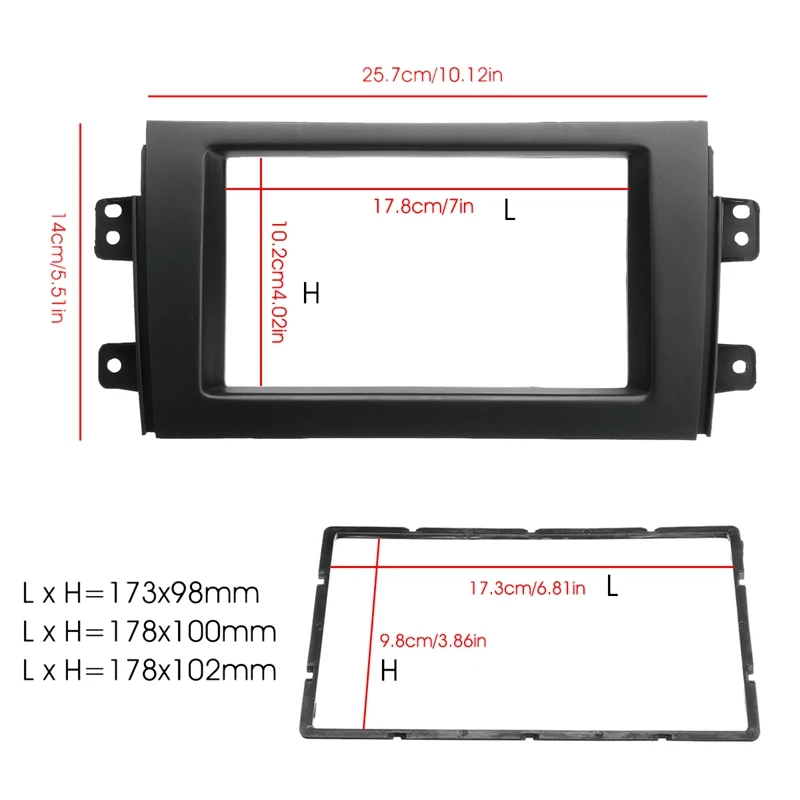 2Din Автомобильная стерео радио Панель Аудио отделка рамка для Suzuki SX4 2007-2013 для Fiat Sedici 2005