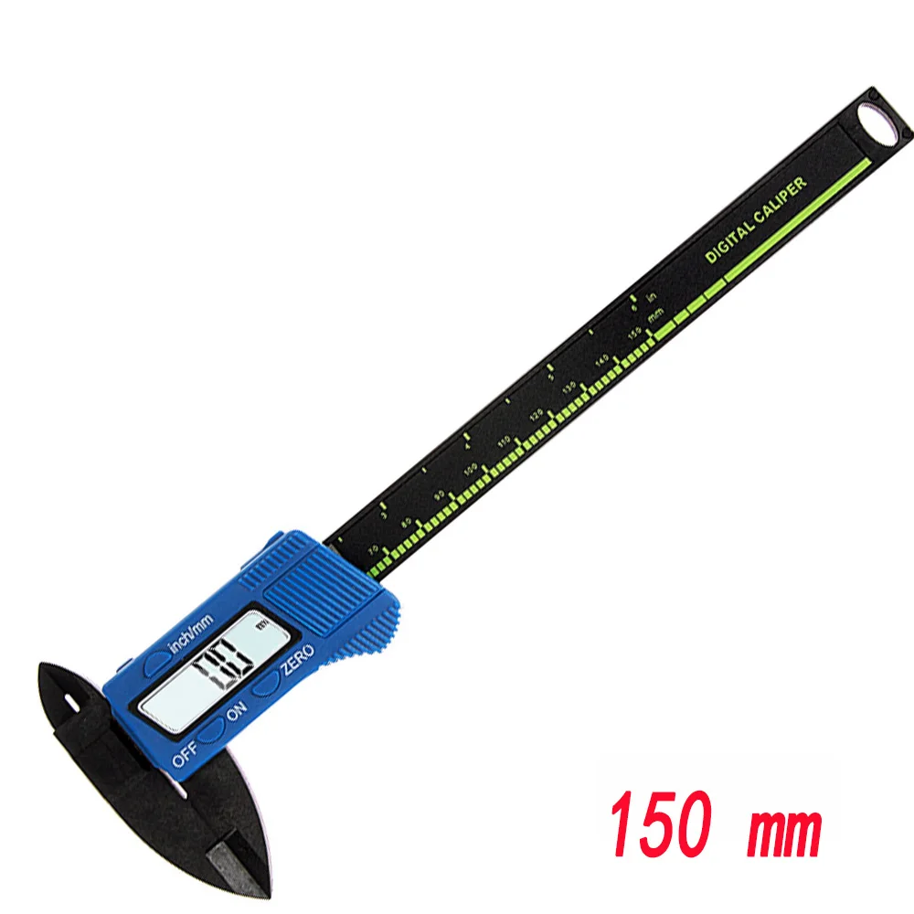 150mm plastic Vastar 150 мм 100 мм 6 дюймов электронный цифровой штангенциркуль из углеродного волокна штангенциркуль Калибр микрометр измерительный инструмент цифровая линейка - Цвет: 150mm plastic