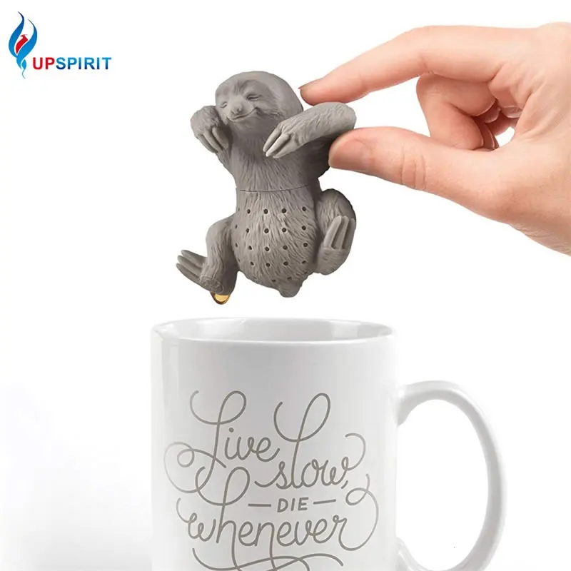 

Upspirit Silicone Sloth Tea Infuser Reusable Loose Leaf Strainer Filter Tea Ball Maker Steeper Teaware Accessories Kitchen Tools