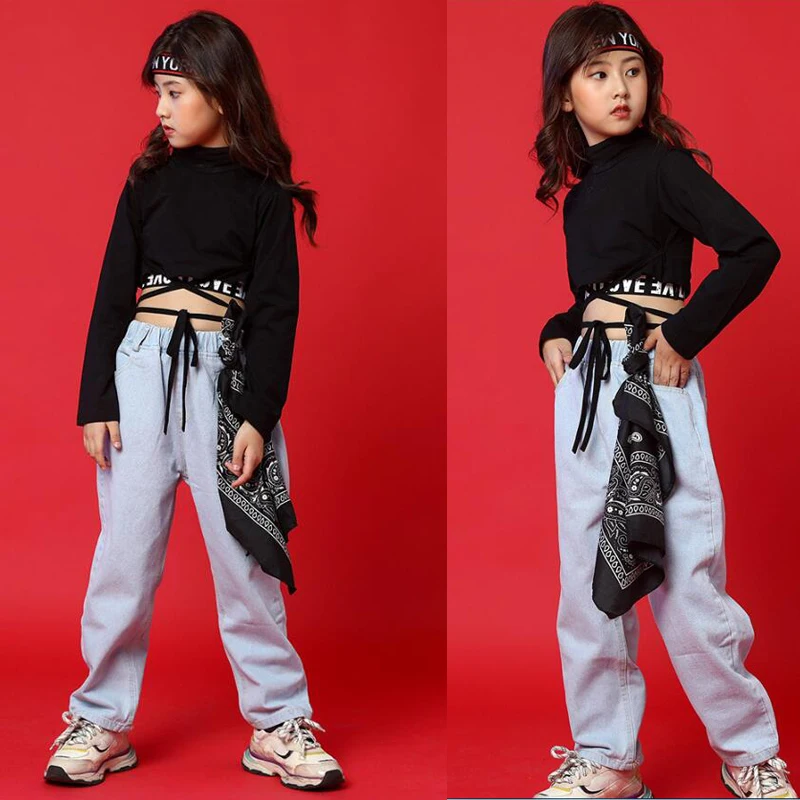 Kids Cool Hip Hop Performance Clothing Sweatshirt Top Casual Pants Girls Boy Jazz Dance Costume Outfits Ballroom Clothes Wear