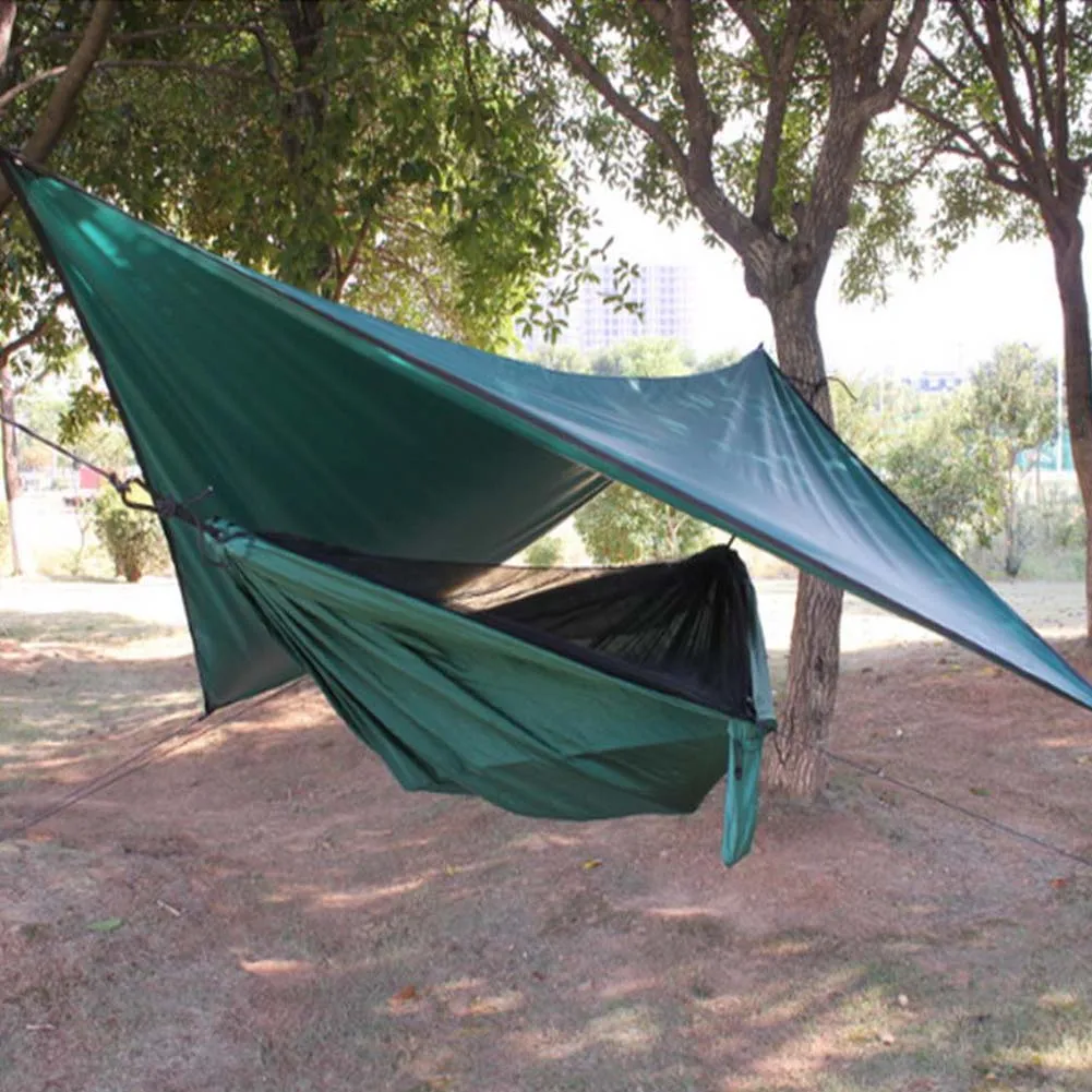 

Newly Awning Hammock Outdoor Diamond Camping Mat Rainproof Sunscreen Mosquito Net Canopy Set S66