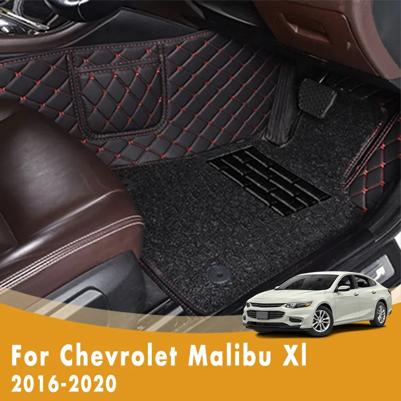 

RHD Car Floor Mats For Chevrolet Malibu Xl 2020 2019 2018 2017 2016 Double Layer Wire Loop Custom Auto Foot Pads Automobile Rugs
