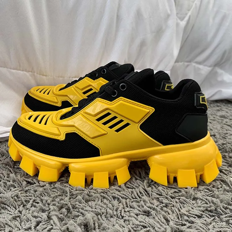 Шикарные Дизайнерские кроссовки женские разноцветные лоферы с круглым носком и сеткой на толстой подошве модная женская повседневная обувь