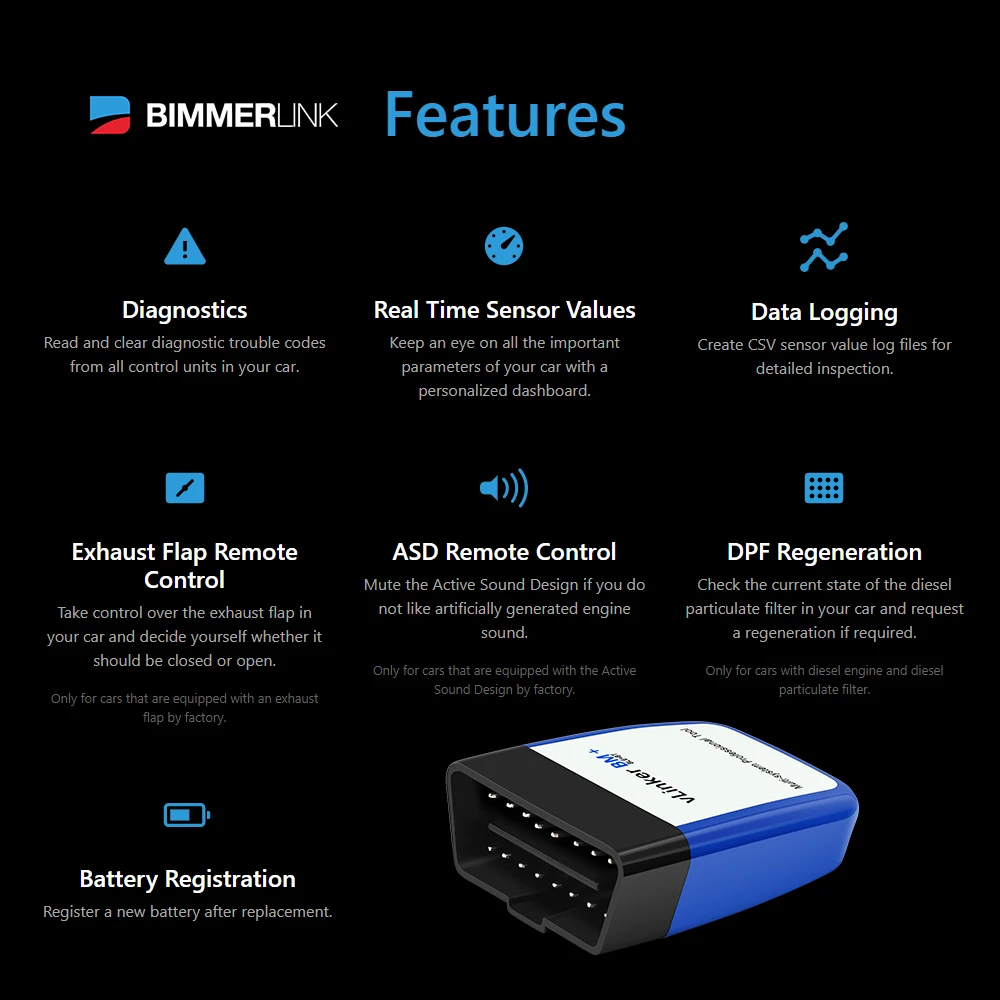 £13.64 Obd2 Vgate Vlinker Bm Elm327 V22 For Bmw Scanner Bluetooth