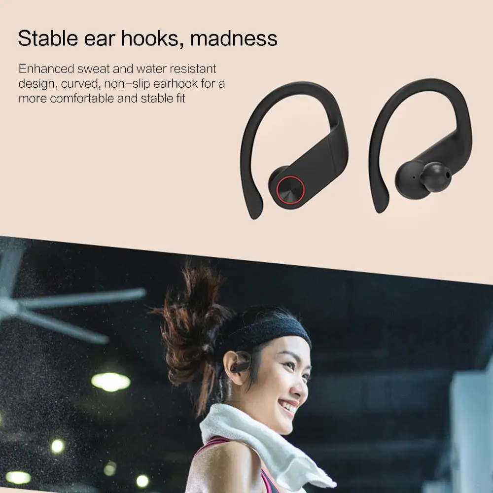 OEING TWS беспроводные Bluetooth наушники с микрофоном спортивные ушные крючки водонепроницаемые наушники стерео гарнитура для iphone huawei