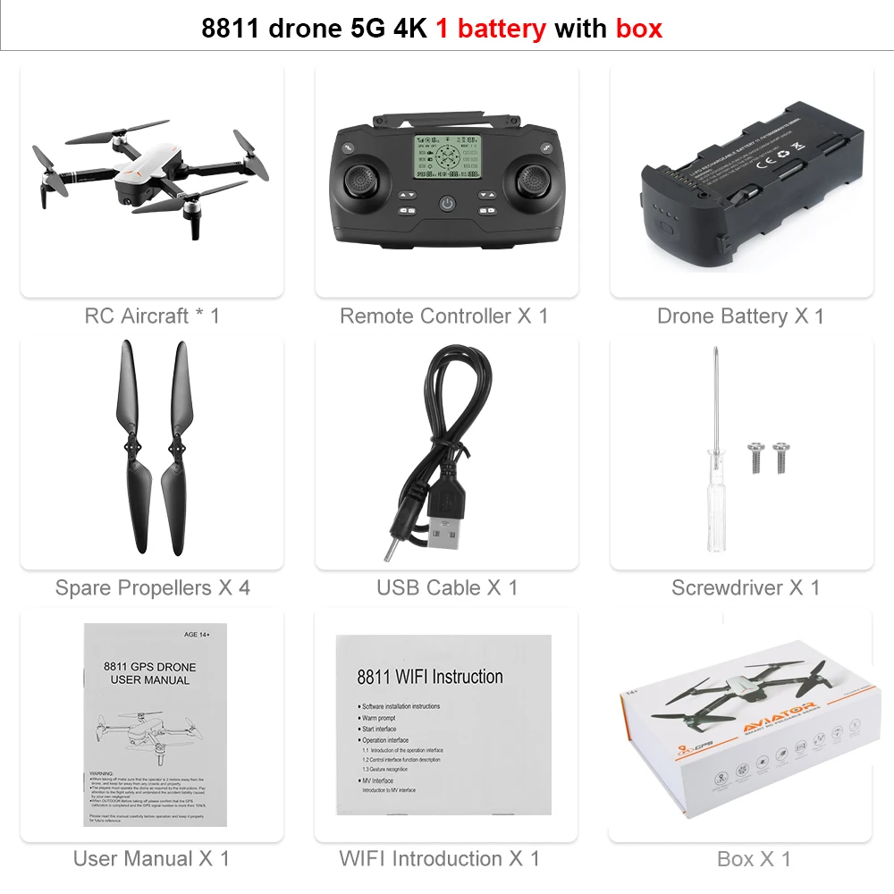 SSTI-VSG Дрон 8811 gps 5G FPV Квадрокоптер 4K камера с широкоугольным дроном складной Радиоуправляемый Дрон Профессиональный VS F11pro Sg906 - Цвет: 1B box