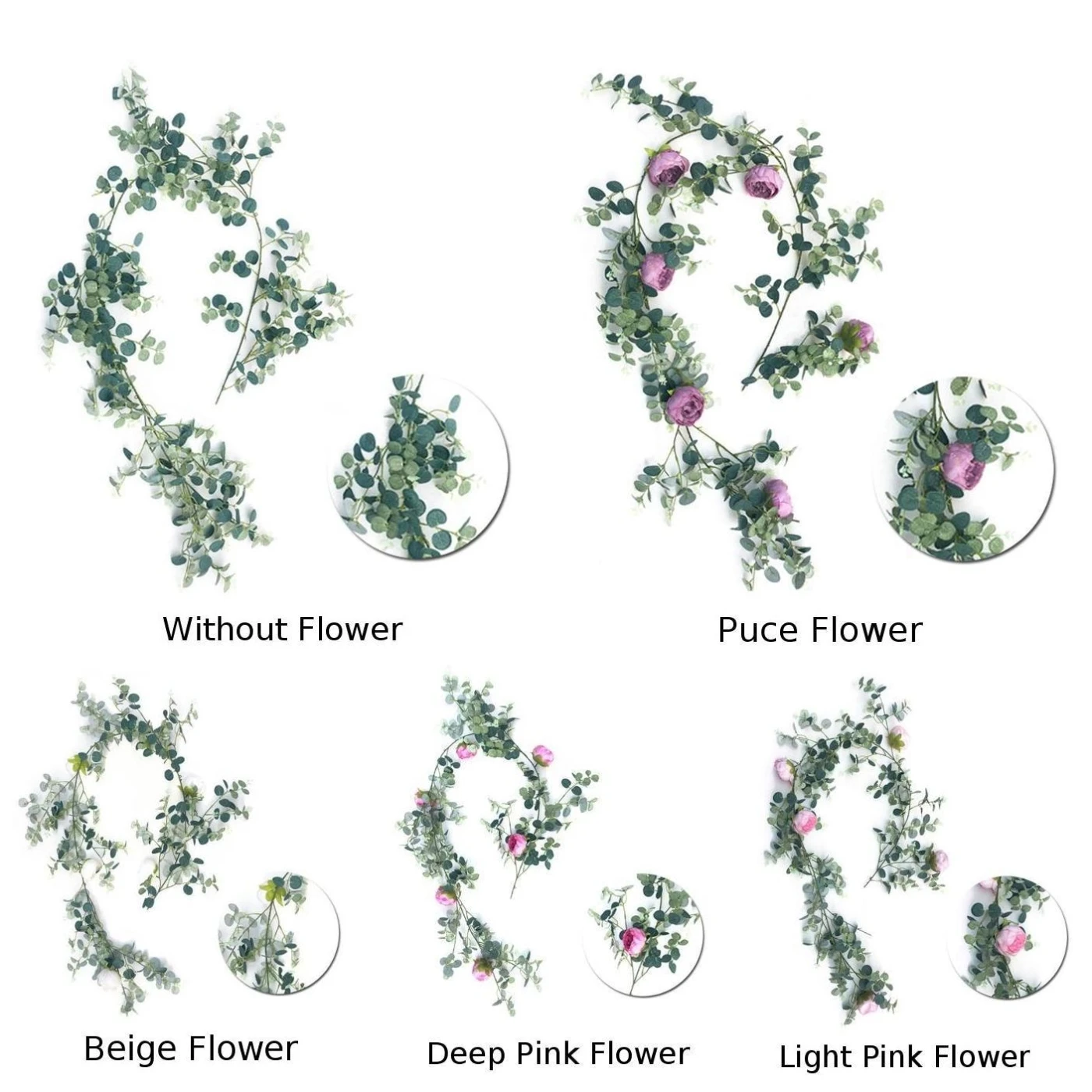 1* искусственный Круглый Цветок из листьев эвкалипта искусственная Виноградная лоза из ротанга для свадьбы, дня рождения, вечеринки, домашнего сада