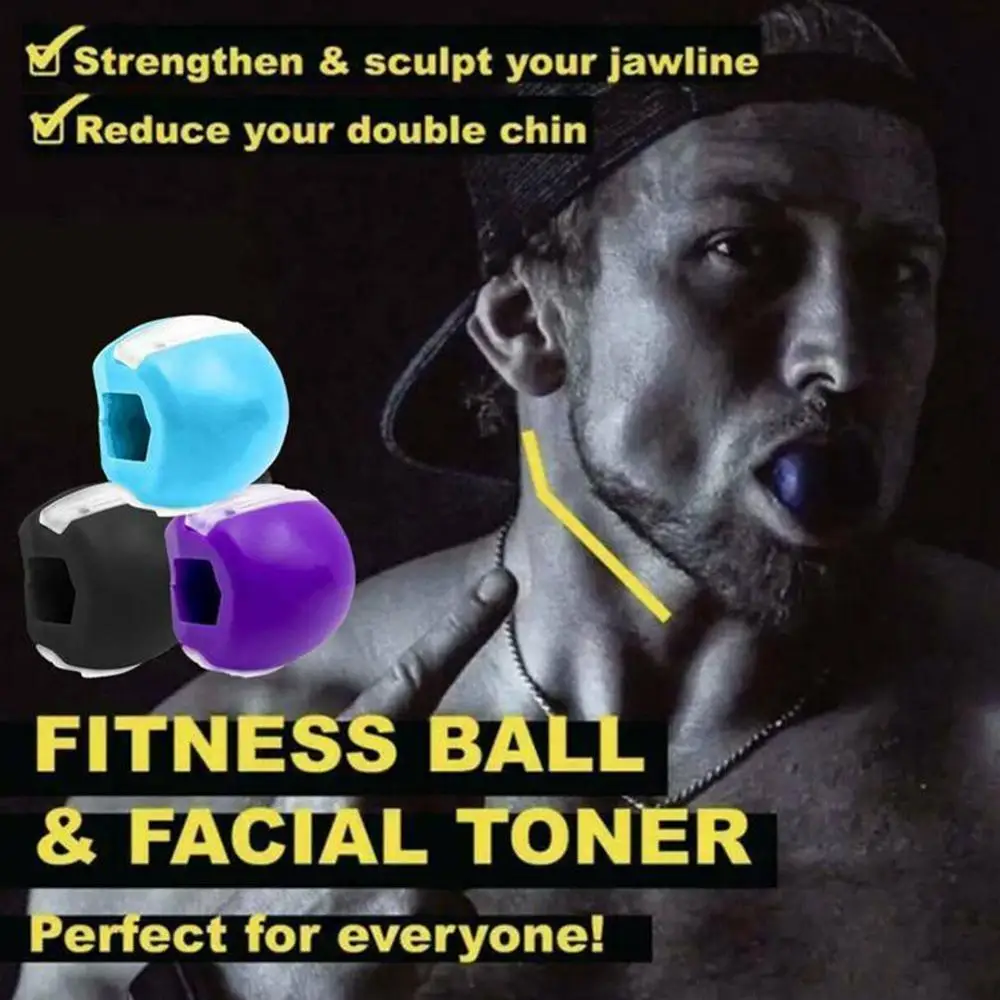 Bola de ejercicio para cara y cuello, Gel de sílice de categoría alimentaria, JawLine, pelota para hacer ejercicio muscular, tonificación