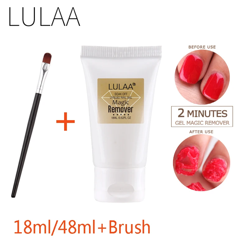 

LULAA 1-2 MINS of Busted Nail Polish Remover Magic Remover Nail Gel Remover Soak Nail Polish Degreaser Lacquer with Brush TSLM1