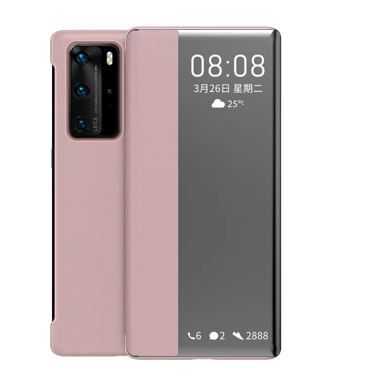 Phone Case For Huawei P30 P40 Honor 10 20 10I 20I Nova 7 6 SE 5 5I Pro Lite 5G Anti Fall Smart Mirror Leather Flip Standing | Мобильные