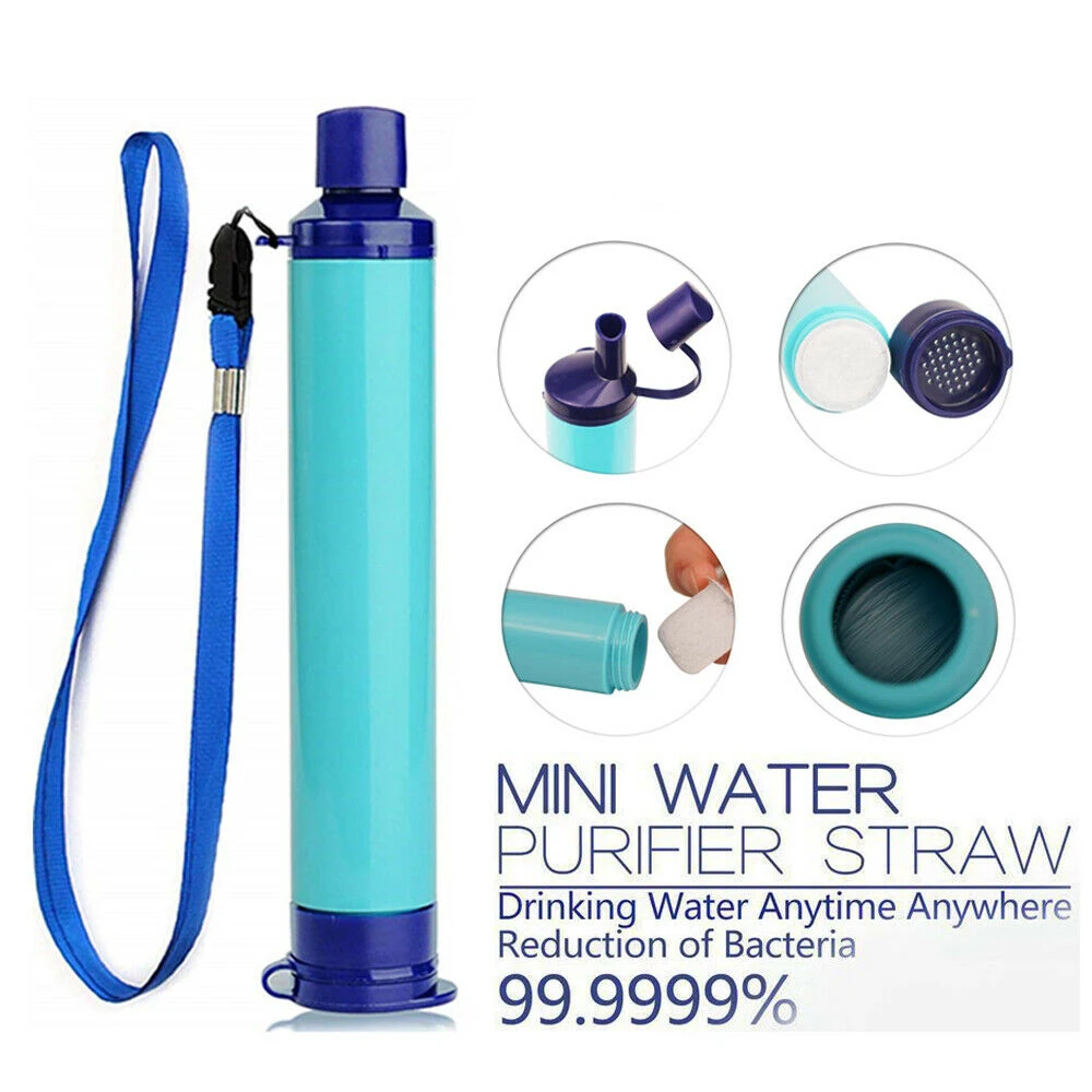 Portable Gravity Water Filter Purifier Straw for Outdoor Survival Camping Hiking