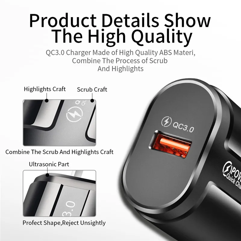 Быстрое зарядное устройство Tkey QC3.0 USB США ЕС универсальный мобильный телефон