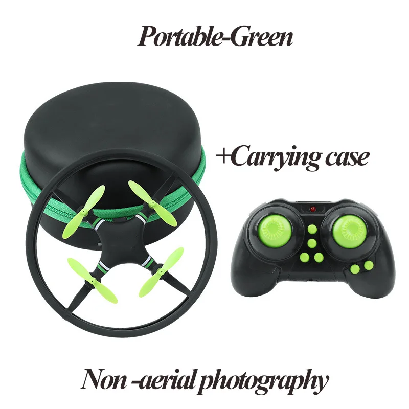 Новые Дешевые RC вертолеты 2,4 ГГц мини Дрон с камерой RC Квадрокоптер без камеры один ключ снять игрушки подарок для детей - Цвет: portable-green