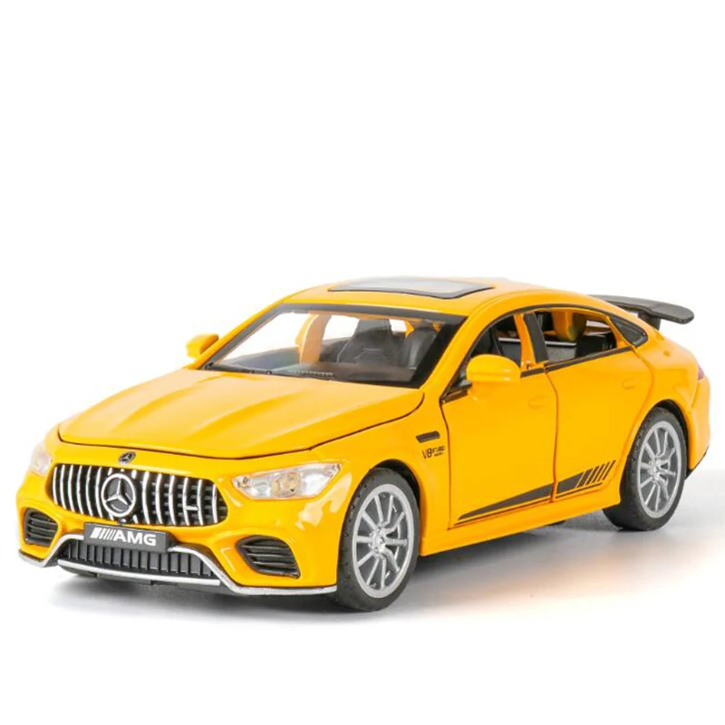 Высокая имитация Mercedes-Benz AMG-GT63S, металлический сплав, литье под давлением, звук и светильник, игрушка для мальчиков, подарок, детские игрушки