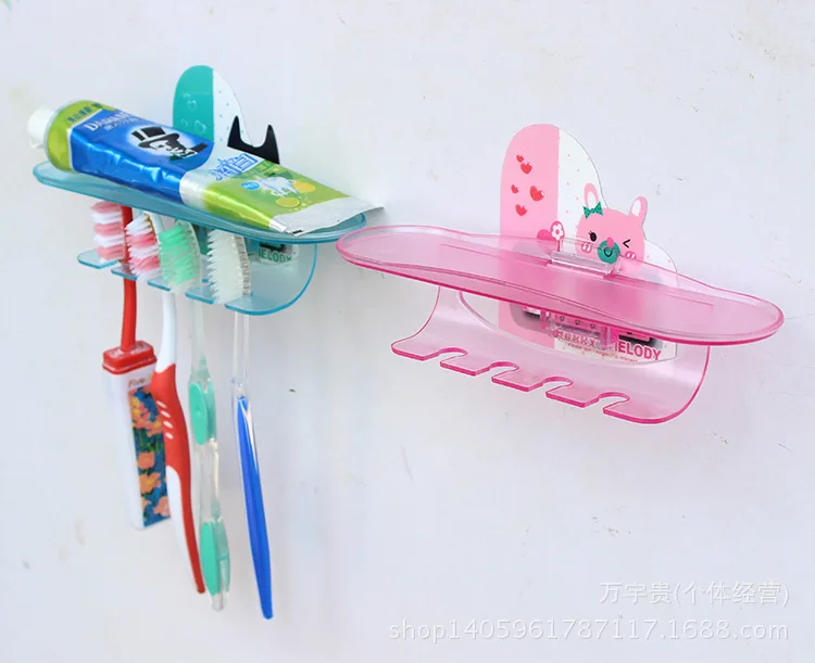 Bathroom Toothbrush Storage Shelf Strong Suctorial Toothbrush Shelf ya gao jia Combination Washing Set UMBRA