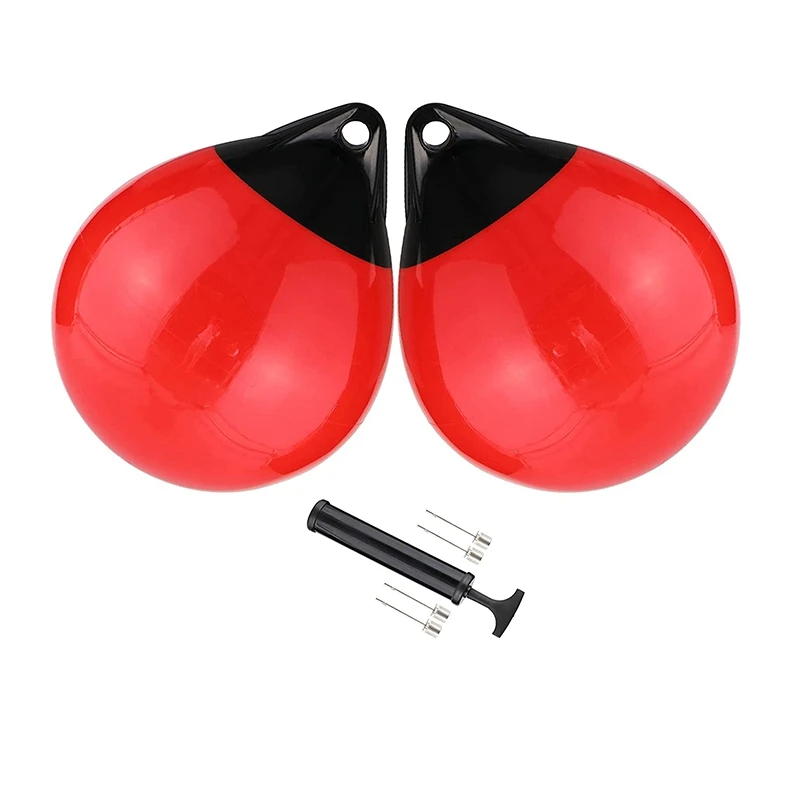 12” Inflatable Vinyl Anchor Buoy Round Boat Fenders Ball Dock Bumper Ball for Small Boat Red Yacht Small Sailboat Ski Boat Kamehame Boat Mooring Buoys 
