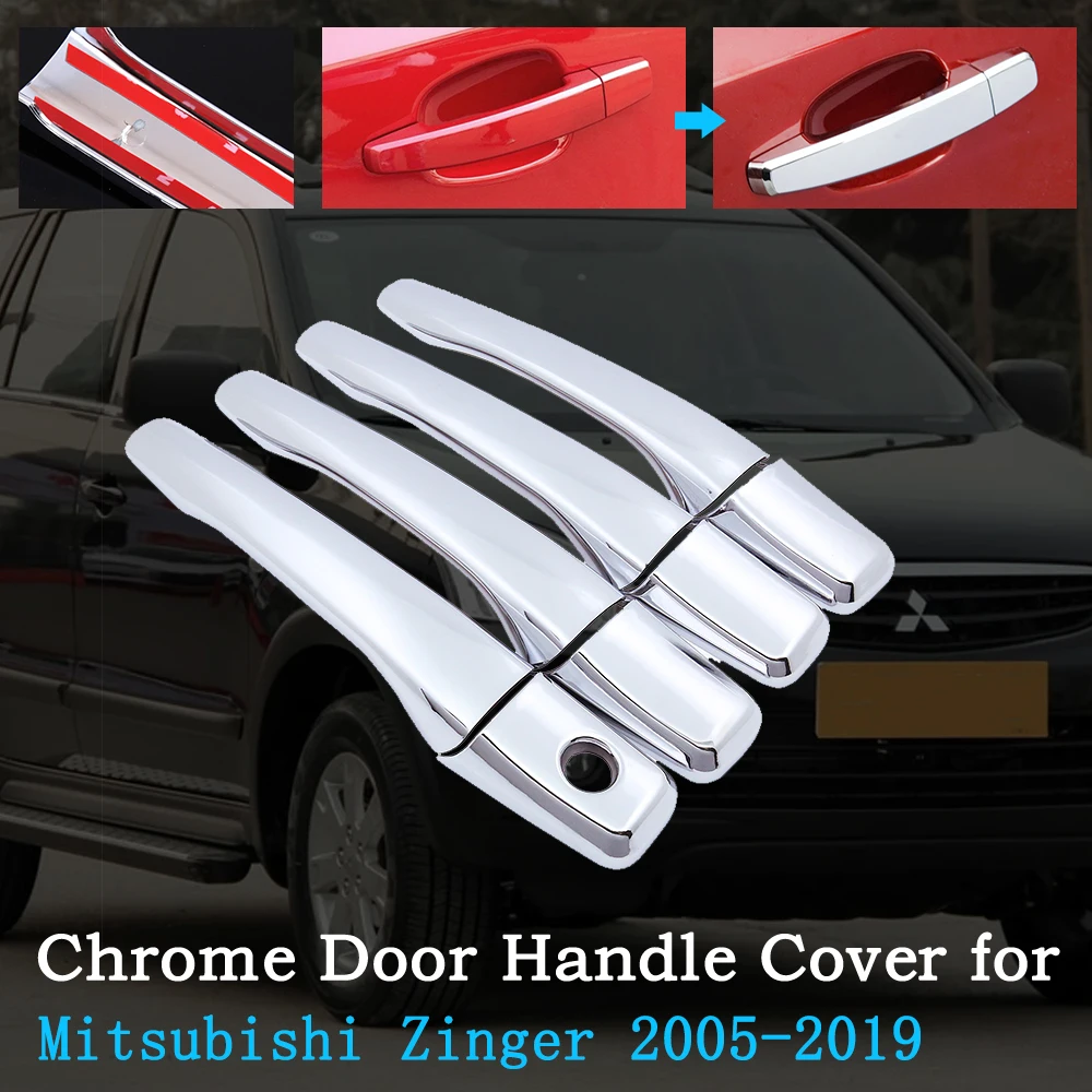

Хромированная накладка на дверную ручку автомобиля для Mitsubishi, Zinger 2005 ~ 2019 2007 2009 2011 2013 2015 2017 набор отделки смс внешние автомобильные аксессуары