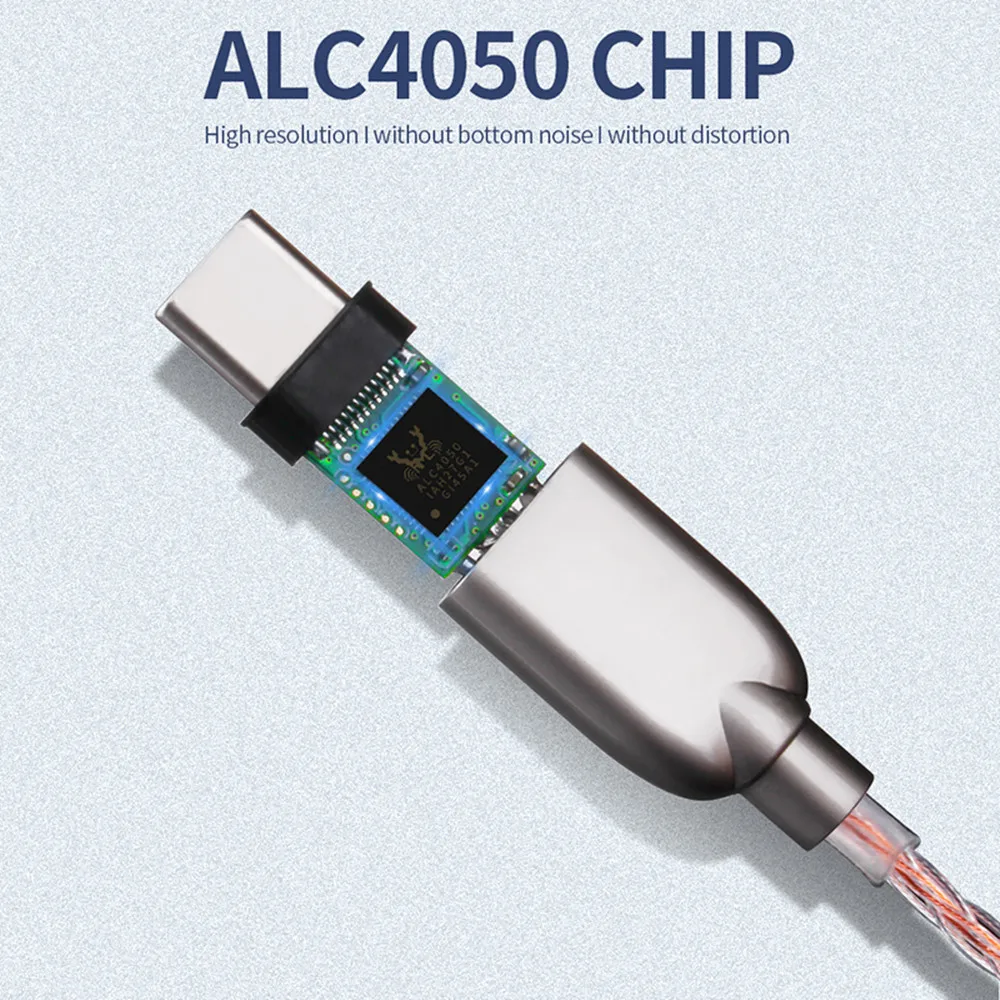 USB C 3 5mm DAC Earphone Amplifier Audio Adapter With ALC4050 Decoding Chip Type C To 3 5mm Headphone Conversion 32bit 384Khz