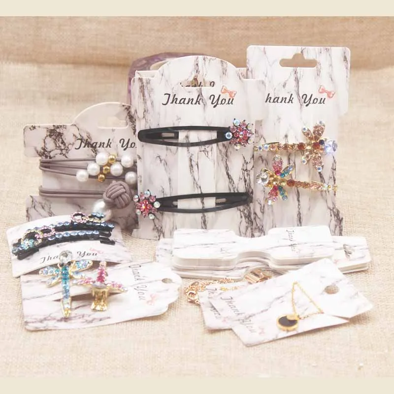 

Feiluan 50pc Marbling pattern new arrival jewelry package & display cards multi hair clip/hair accessories display card