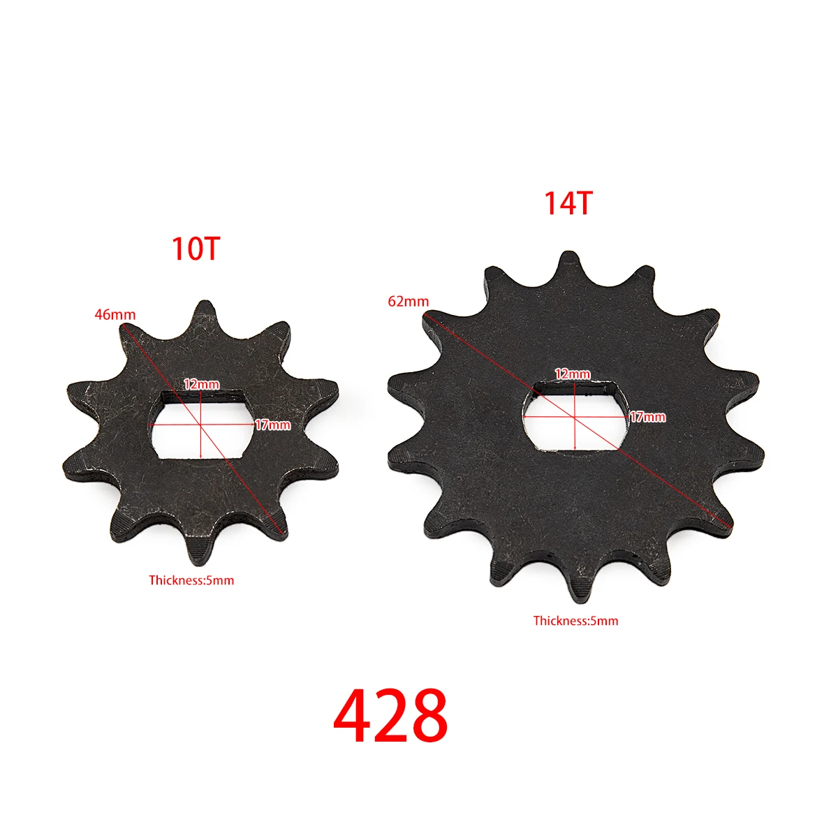 

428# 10T 14T Front Engine Sprocket For KAYO BSE SSR SDG Dirt Pit Bike ATV Quad Go Kart Moped Buggy Scooter Motorcycle