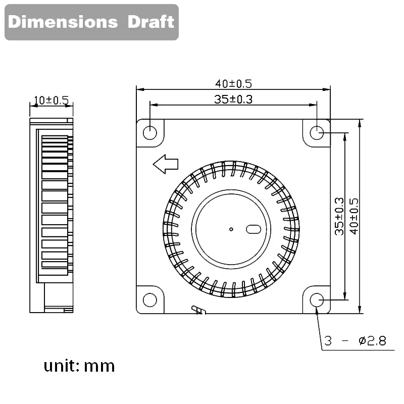 Impressora 3d Ventilador Radial 40 mm 12v 24v 5v 4010 Ventilador Acessórios de Refrigeração Ventilador Turbo dc 40x40 Pcs - Imagem 6