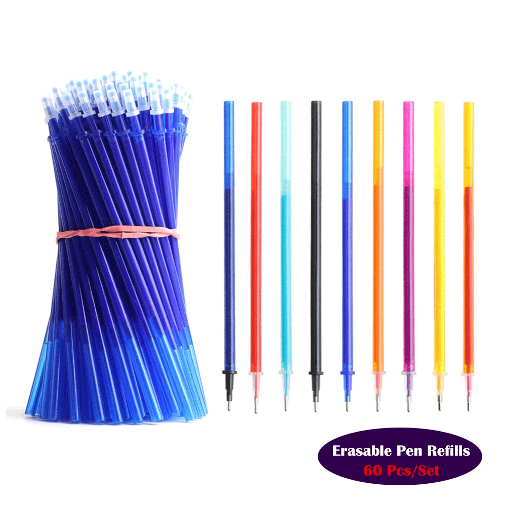 10/50Pcs/Set A Pen 9 Colors Erasable Pen Set 0.5mm Washable Handle Magic Erasable Gel Pen Refills Rod Students Kawaii Stationery 2