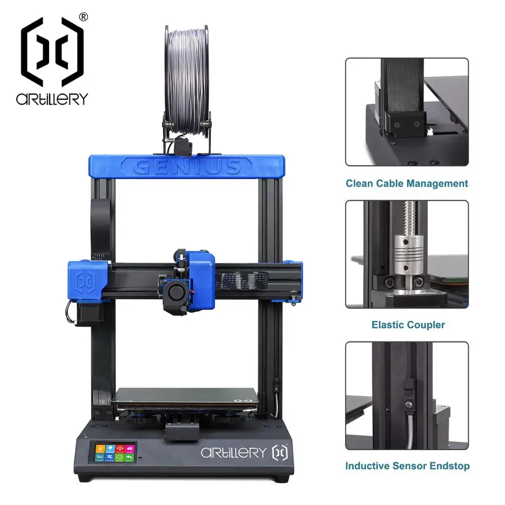 Goede Artillerie®Genius 3D Printer Kit 220*220*250 Mm Print Maat Met Ultra Stille Stappenmotor Tft Touch screen 2019 Nieuwste