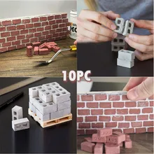 Мини цементный кирпич и раствор позволит вам построить свои собственные забавные гаджеты строительные блоки Обучающие Дети крошечная кирпичная стена игрушка@ 10
