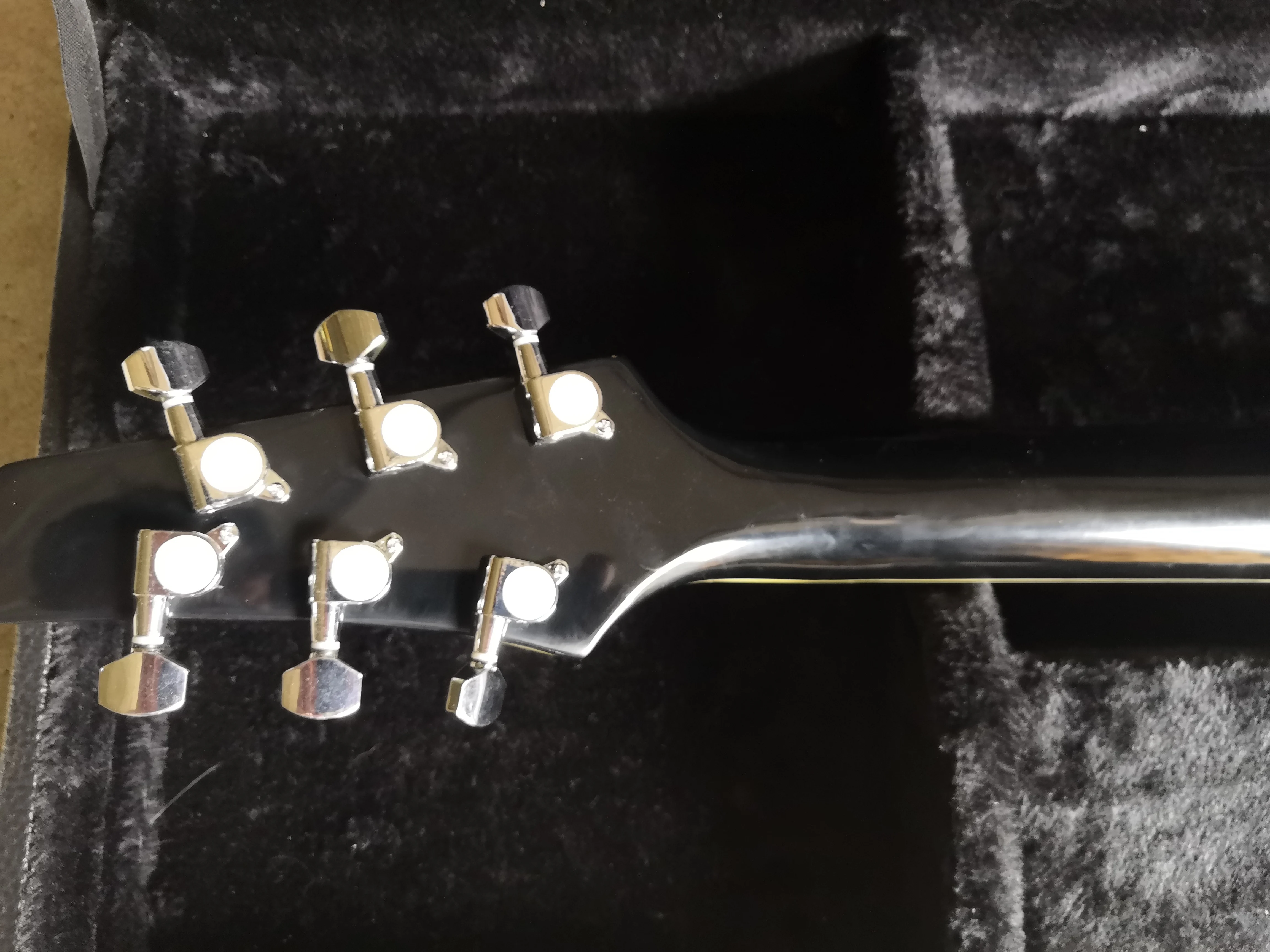 In stock Custom Black Guitar HH pickups fixed bridge Chrome Hardwares,customized!IB-30