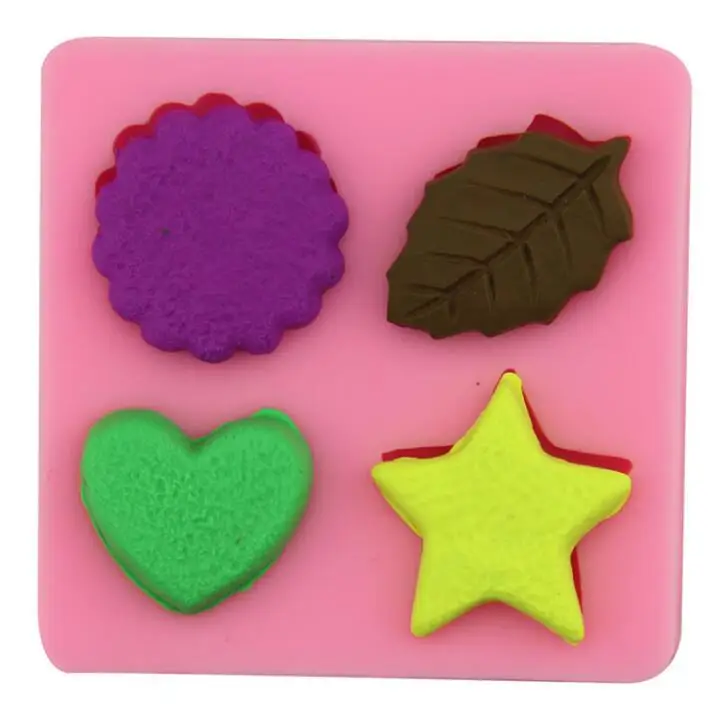 

Diy handmade clay waffle cake chocolate star leaves dessert silicone mold gypsum gel soap mold