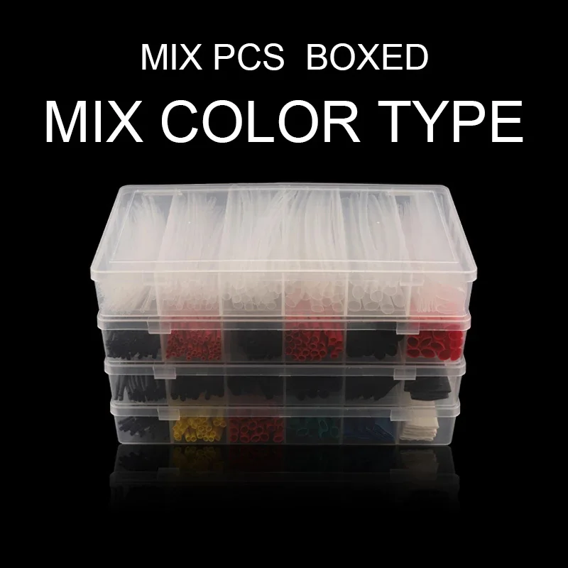 

Mix Boxed Thermoresistant Tube Heat Shrink wrapping Kit Shrinking Assorted Polyolefin Insulation Sleeving Wire Heat ShrinkTubing