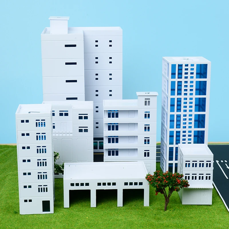 1/150 escala DIY modelo de tren escena modelo de edificios haciendo materiales de plástico de bienes raíces tren kits