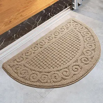 

Mat Decorative Rug Latex Back Non-slip Entrance Doorway Mat Half Moon Doormat Carpet For Bedroom Bathroom Kitchen