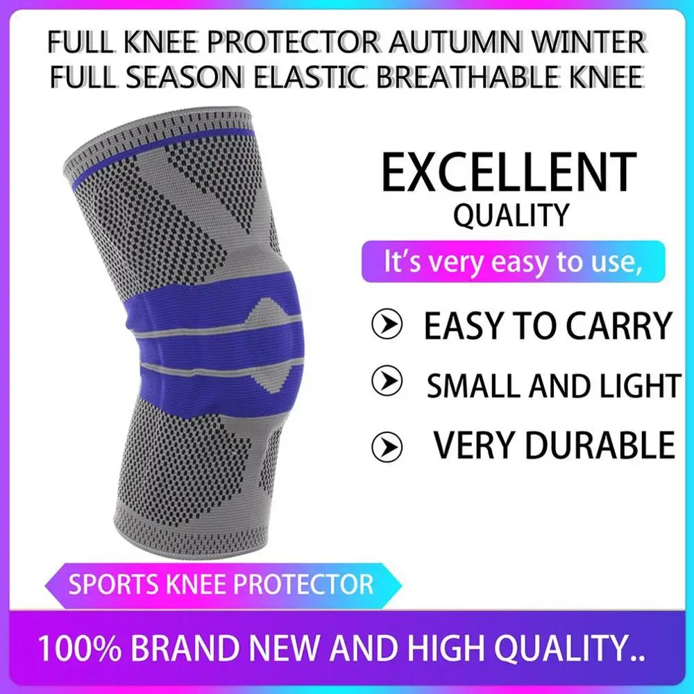 

Sports Knee Pads Silicone Anti-Collision Spring Basketball Fitness Outdoor ArthritisÂ PressurizedÂ Protective Gear Bandage Kneepad