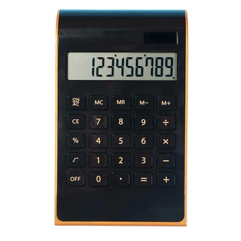 

10-Digit Solar Calculator Portable Ultra-Thin Gold Frame Calculator Solar Energy Calculator Stationery Supply