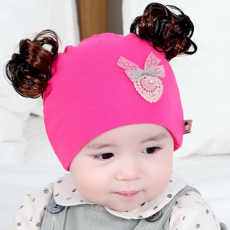 baby girl cap with hair