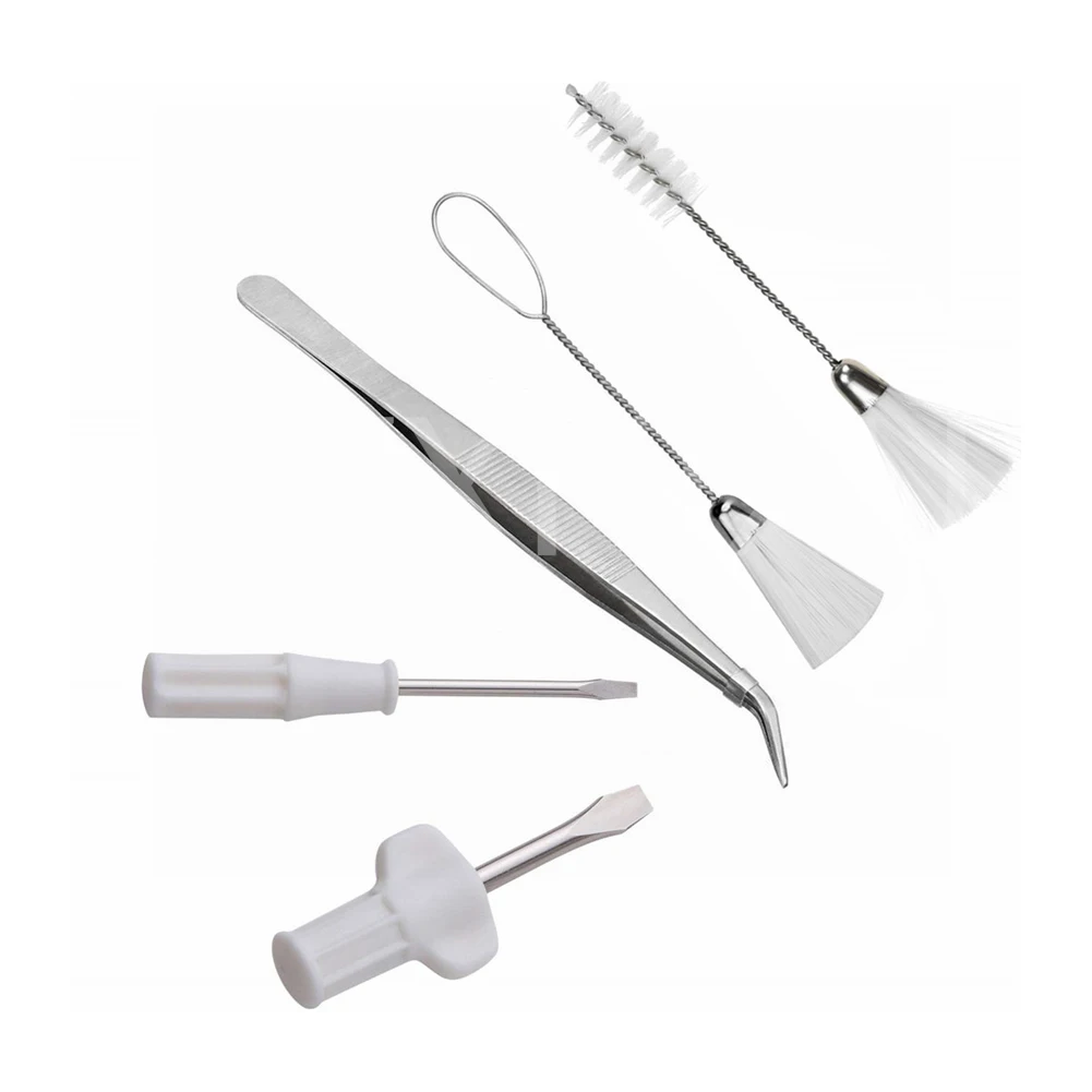 Kit de limpieza de máquinas de coser, destornilladores, pinzas, cepillos de doble punta, pelusa, cepillo para polvo, accesorios para máquinas de coser, 5 uds.