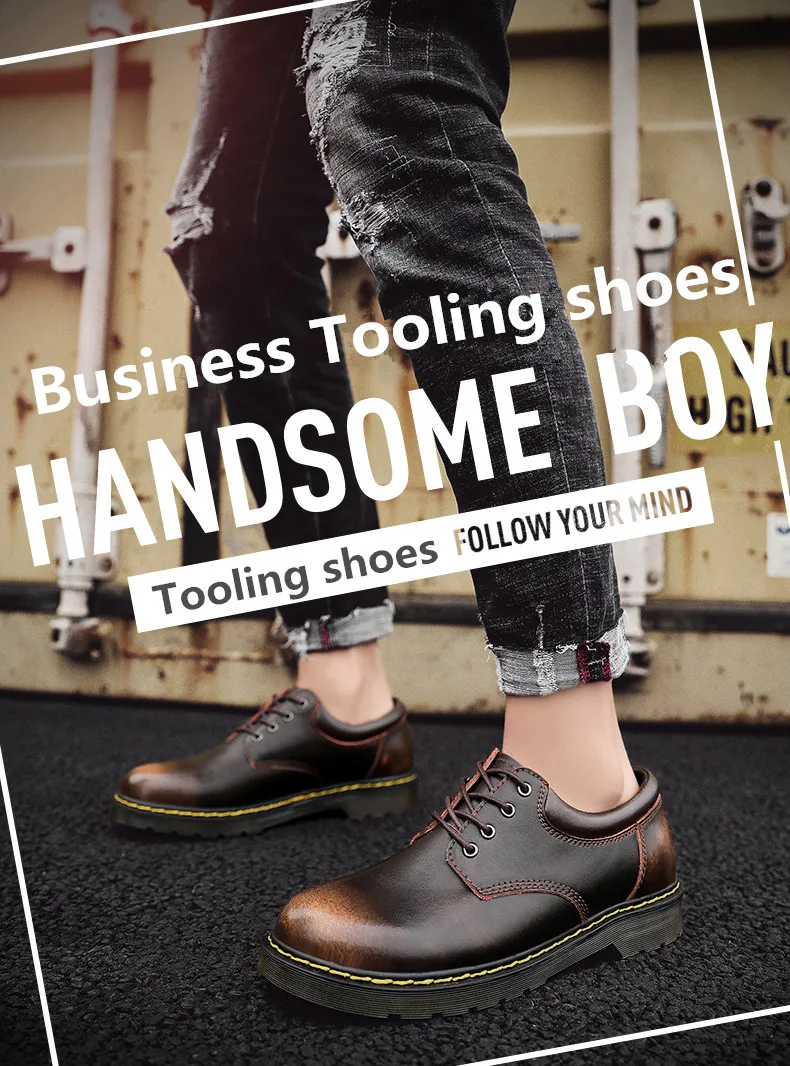 High Quality Genuine Leather Men Shoes Spring Work Safety Casual Shoes Fashion Flats Oxfords Loafers Moccasins Big Size 38-47