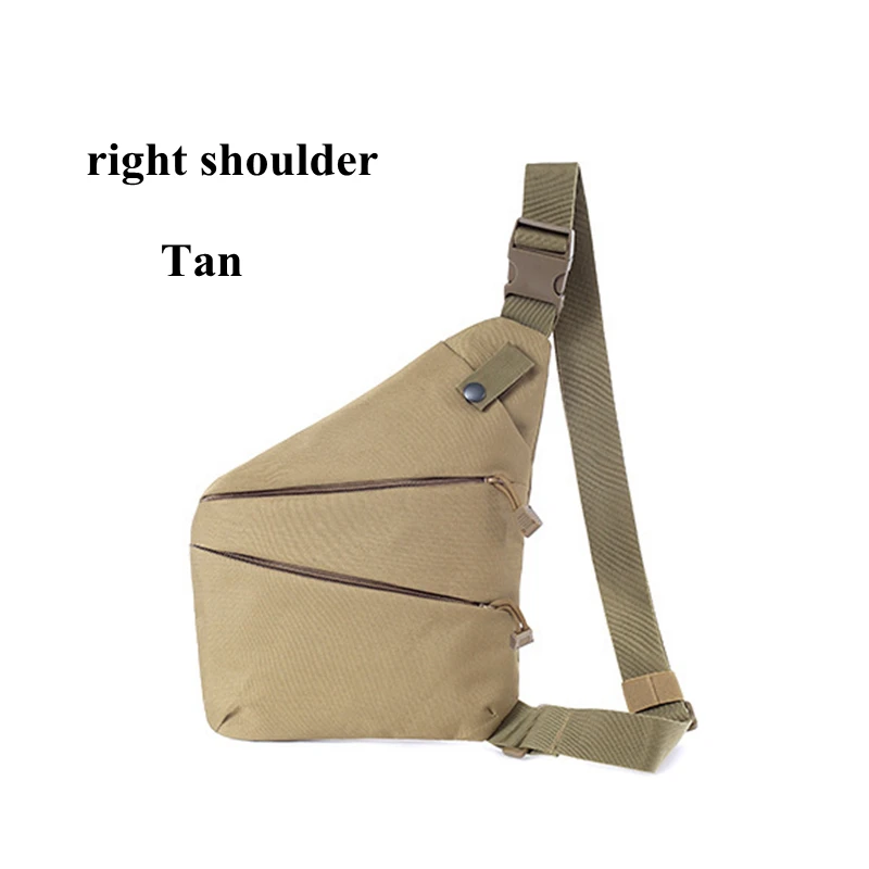 tan right shoulder Многофункциональная тактическая сумка для хранения оружия Левая Правая рука плечо Противоугонная сумка охотничьи мужские нагрудные сумки - Цвет: tan right shoulder