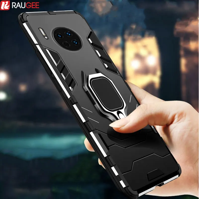 

Phone Case For Huawei Mate 30 Lite Case Metal Ring Holder Bumper On Cover Case For Huawei Mate 30 Pro Case Mate 20 Lite Pro Case