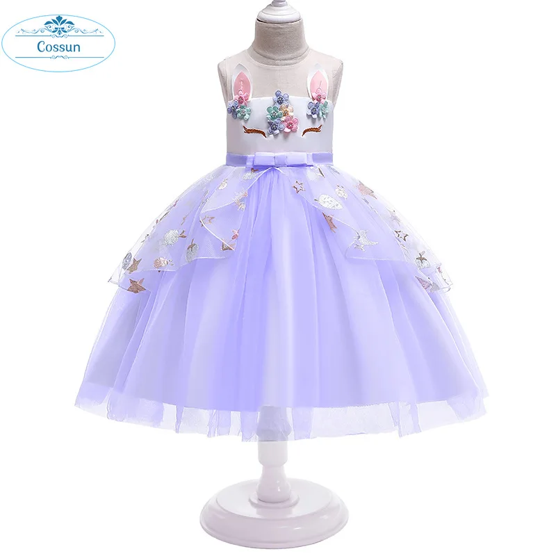 Платье с единорогом для девочек Детский Рождественский Карнавальный костюм