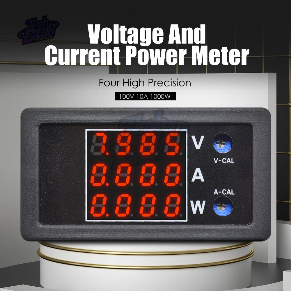 4-разрядный высокой точности 100V 10A 1000W Мощность Вольтметр Амперметр детектор Светодиодный дисплей Напряжение прибор для измерения тока цифровой ваттметр