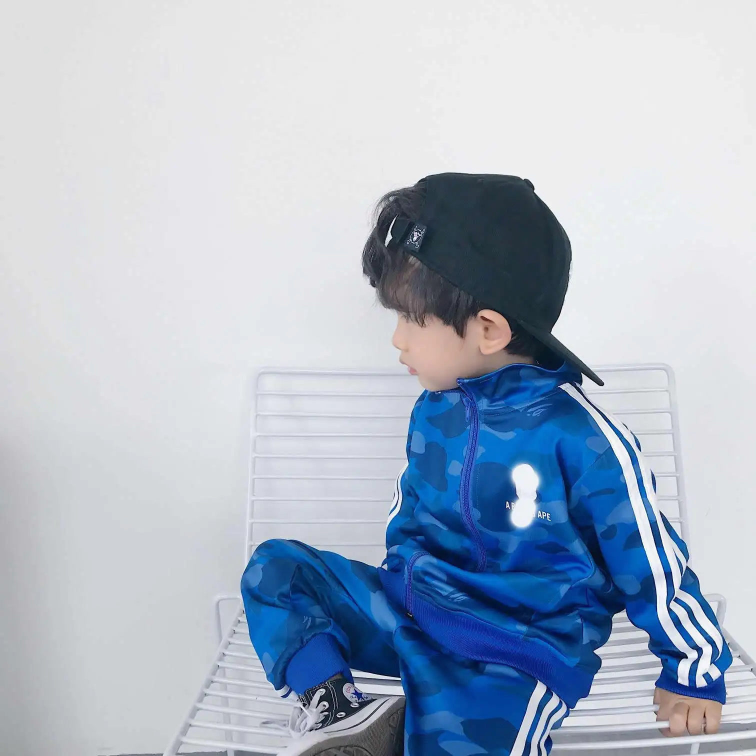 Qing Mn2019; сезон осень-зима; INS; Лидер продаж; спортивный костюм с камуфляжным принтом для маленьких детей; четыре цвета
