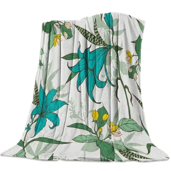 

Carnation Flower Plant Illustration Throw Blanket Bedspread Soft Fleece Blanket Air/Sofa/Bedding Winter Bedsheet