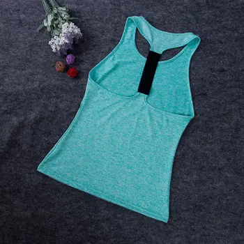 Women s Yoga Tops Workout Tank T Shirts Fitness Vest Sports Training Singlet Running Athletic